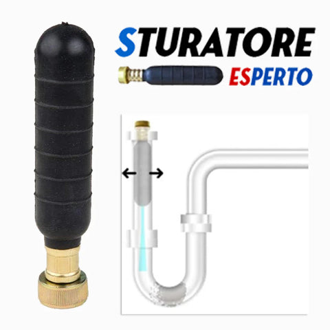 Sturatore Experto® – Ökologischer Hochdruck-Abflussreiniger, einfach und schnell, für Waschbecken, Wannen, Toiletten, Wannen, Dachrinnen, Abflüsse (32–80 mm)