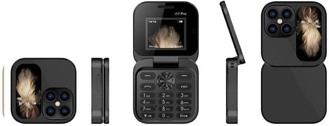 i17 PRO – faltbares Mini-Handy, HD-Kamera, Nachrichten, Internet, FM-Radio, Dual-Sim, Taschenlampe, faltbar