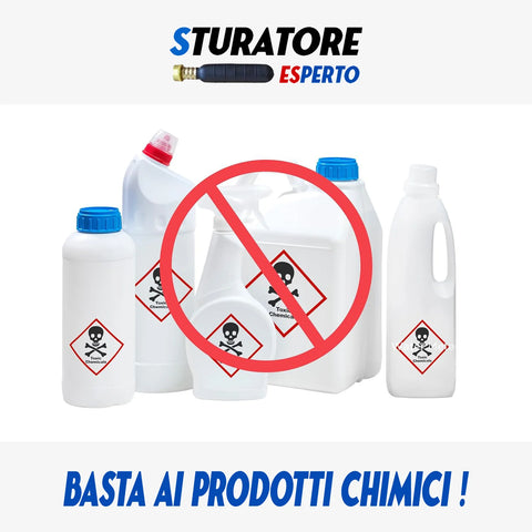 Sturatore Esperto® - Disgorgante ecologico ad alta pressione, facile e veloce, per, Lavandini, Vasche, Wc, Vasche, Grondaie, Scarichi (32-80mm)