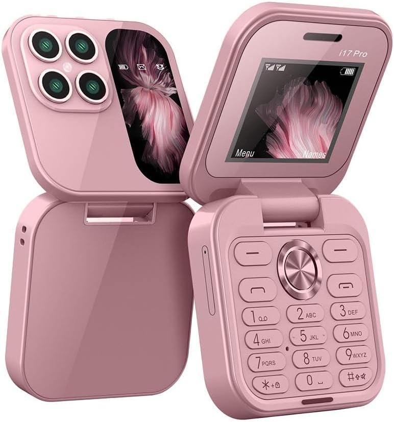 i17 PRO - Mini Foldable Cell Phone, HD Camera, Messages, Internet, Fm Radio, Dual Sim, Flashlight, Foldable