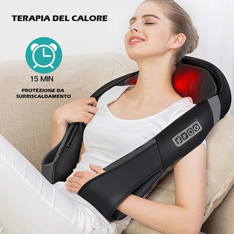 Cervical Massager for Neck, Shoulders, Back, for Home, Car and Office, with infrared heating, 3D Massage with 16 rotating heads