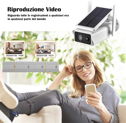 Telecamera Di Sicurezza Wireless Pannello Solare, Telecamera Di Sicurezza Solare Per La Sicurezza Domestica, Audio Bidirezionale, Rilevamento Umano Intelligente, Configurazione Semplice, Telecamera Wi Fi