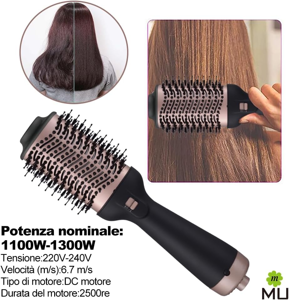 3 in 1 hairdryer brush, dries, straightens and volumizes hair