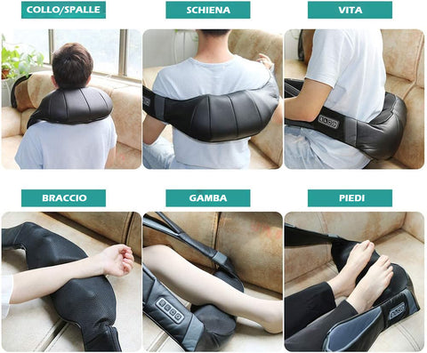 Cervical Massager for Neck, Shoulders, Back, for Home, Car and Office, with infrared heating, 3D Massage with 16 rotating heads