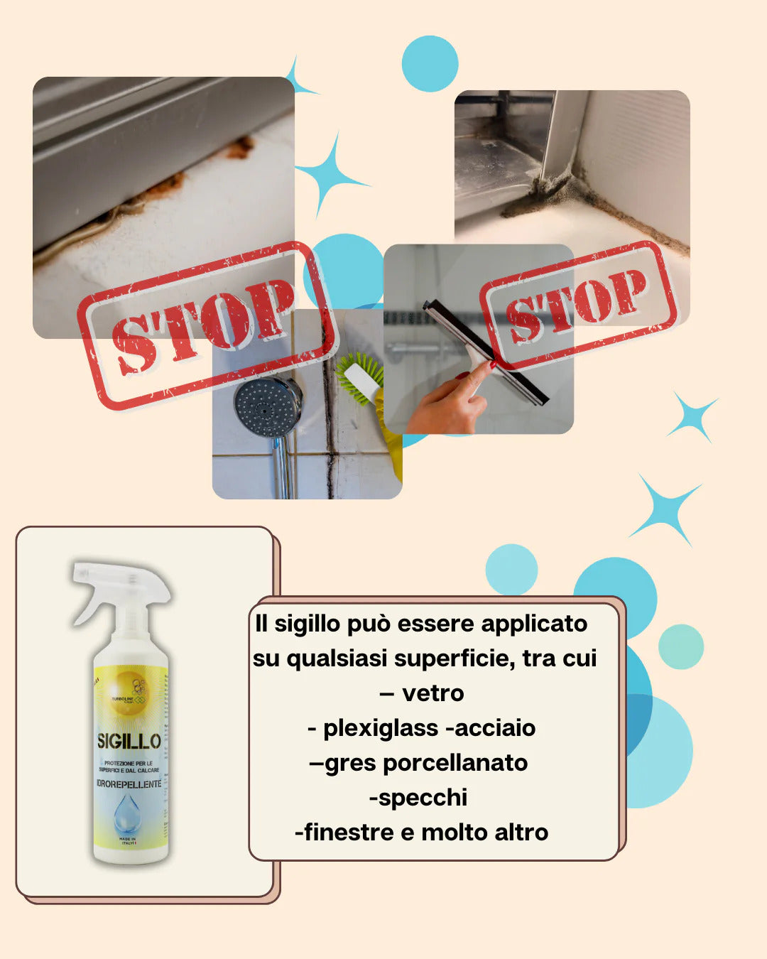 Sigillo idrorepellente - per proteggere le superfici da calcare, muffa e per ritardare lo sporco (Copia)