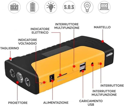 Pro Vehicle Battery Starter (Rechargeable), Emergency Booster Pack, Portable Car Starter