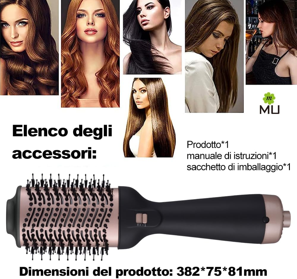 3 in 1 hairdryer brush, dries, straightens and volumizes hair