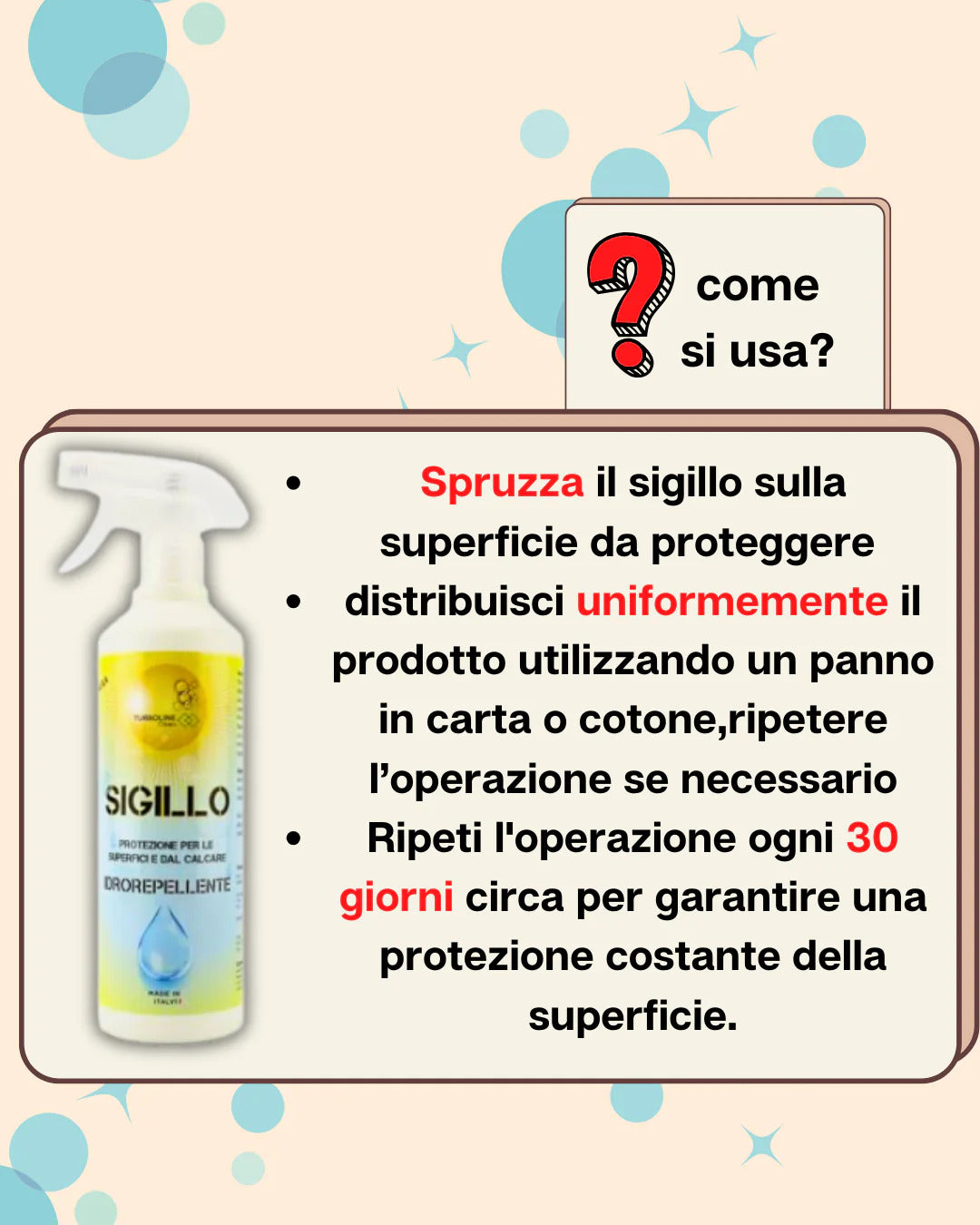 Sigillo idrorepellente - per proteggere le superfici da calcare, muffa e per ritardare lo sporco (Copia)