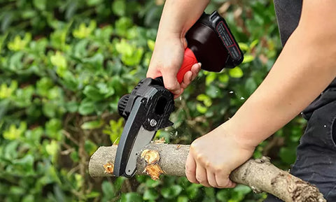 Mini Cordless Electric Chainsaw, 2 Batteries, Pruning Chainsaw, Wood Cutting,