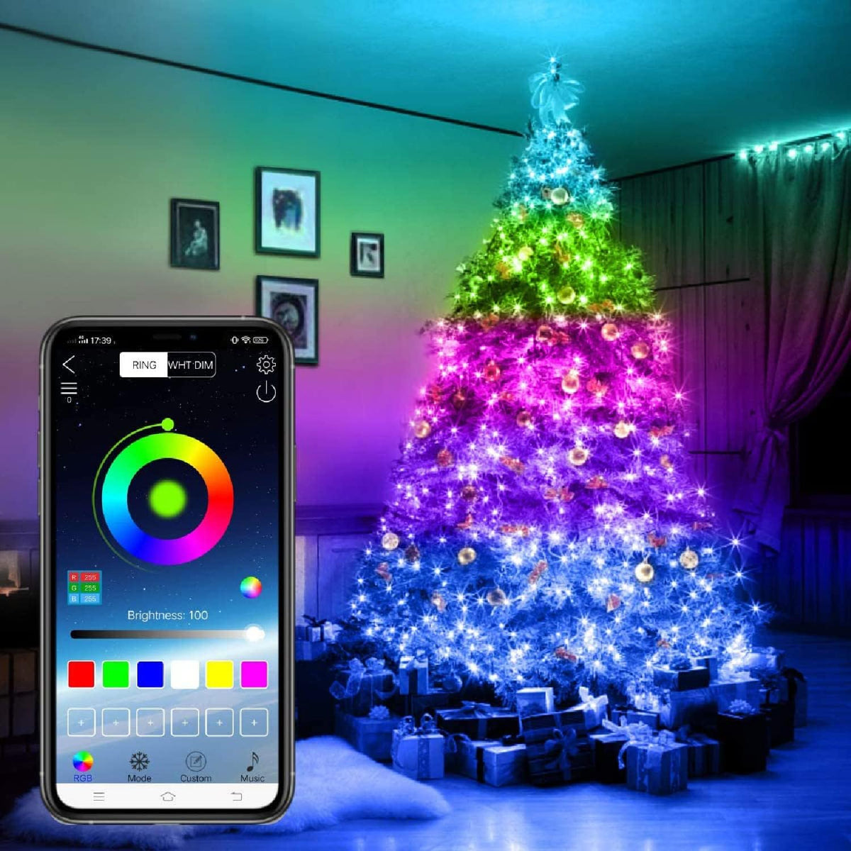 LED Christmas tree lights 10 meters, LED bedroom tik tok lights, LED gaming room