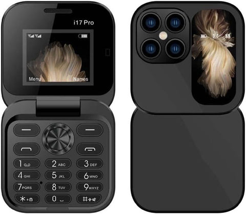 i17 PRO – faltbares Mini-Handy, HD-Kamera, Nachrichten, Internet, FM-Radio, Dual-Sim, Taschenlampe, faltbar