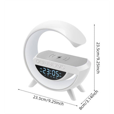 Bluetooth music speaker, wireless cell phone charger, clock and alarm clock