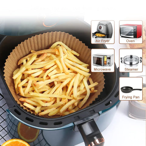 Airfryer-Backpapier, 100 Stück für Heißluftfritteuse und Backofen 