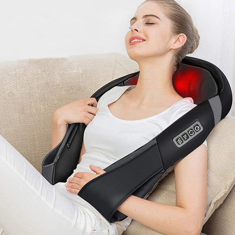 Cervical Massager for Neck, Shoulders, Back, for Home, Car and Office, with infrared heating, 3D Massage with 16 rotating heads