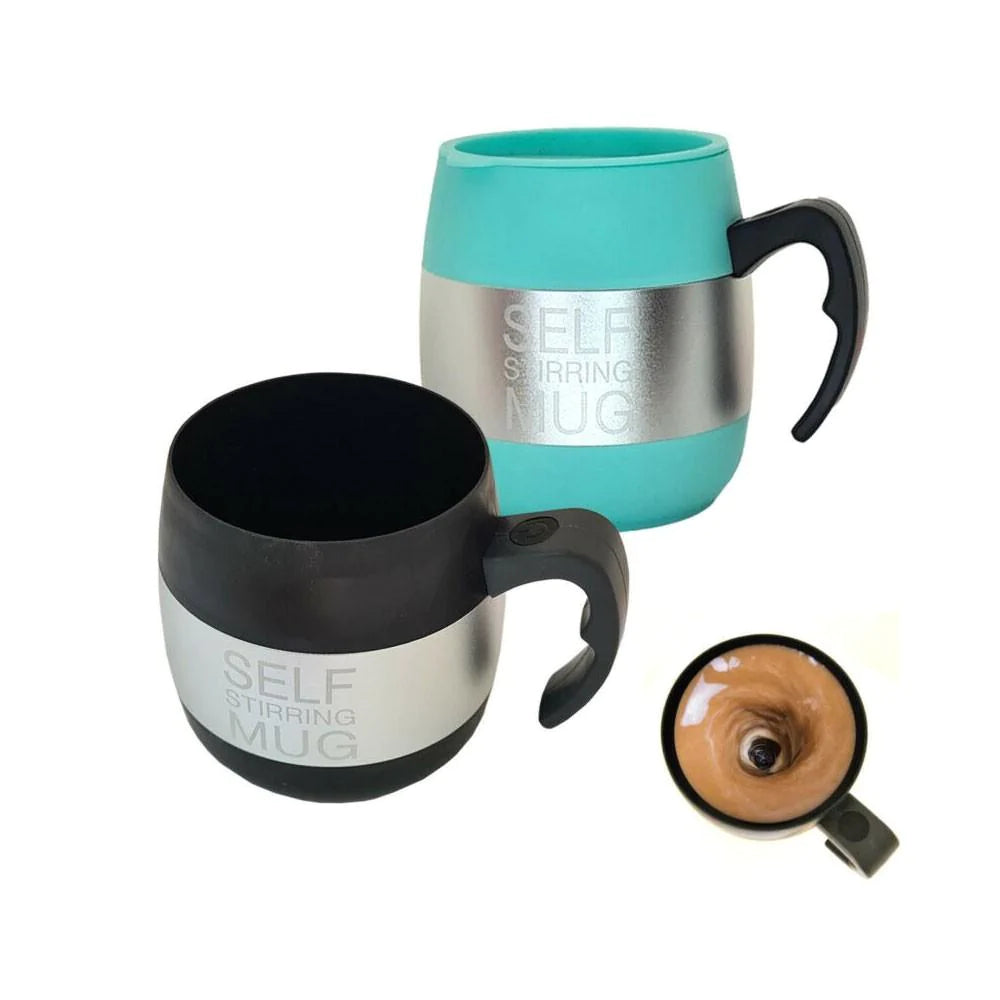 Black thermal self-stirring cup